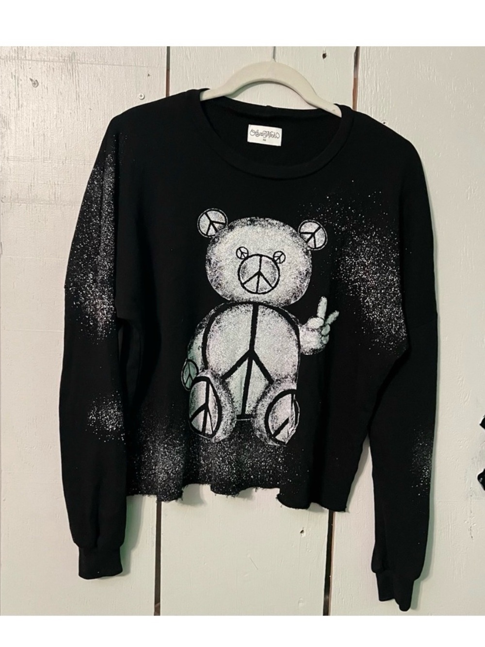 Lauren Moshi Lee Peace Teddy Sweater Size XS